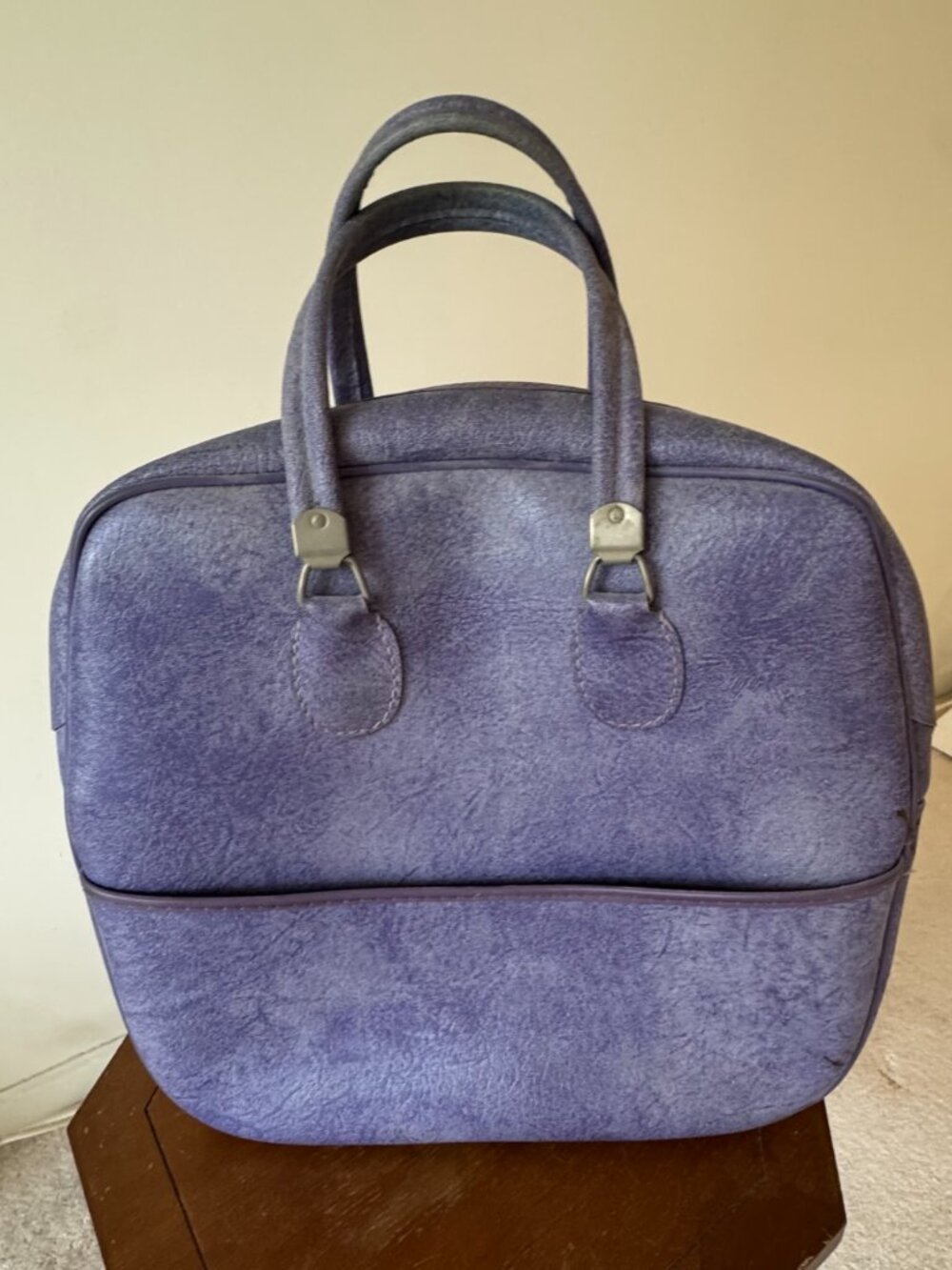 Talon Vintage Purple Leather Travel Bag - Charming